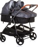 Chipolino Duo Smart Poussette Pliante Pour 2 Enfants Argent Gris