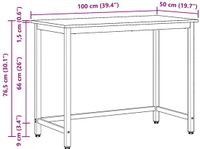 vidaXL Tafel Oudhout 80 x 50 x 76,5 cm Engineered Hout en Staal