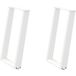 Pied de meuble Pieds de table à manger en U, 2 pièces, blanc, 50 x (72-73) cm, acier CFW50328