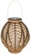 Atmosphera Solar tuin lantaarn - naturel - rotan kunststof - 38 x 43 cm - buiten - Led kaars licht