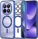 Techsuit Hoesje geschikt voor Xiaomi Redmi Note 15 4G/5G / Xiaomi Poco M8 - Luxury Crystal Back Cover - Geschikt voor MagSafe - Transparant/Donkerblauw