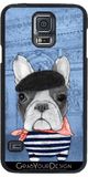 GrabYourDesign beschermhoes voor Samsung Galaxy S5, motief: Franse buldog in Parijs van Barruf, zwart