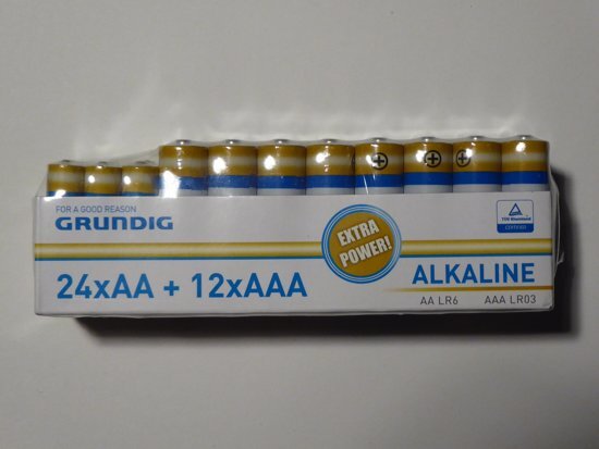 Grundig Alkaline Batterij - 24 AA + 12 AAA = 36 stuks