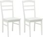 vidaXL Eetkamerstoel - 2 stuks - Massief Rubberhout - Wit
