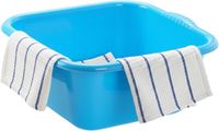 Plasticforte teiltje afwasbak - vierkant - kunststof - 6 liter - 31 x 29 x 13 cm - Blauw