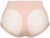Bye Bra High Brief Tulle Lace High Rise Naadloos Ondergoed, Zachte, Rekbare, Ademende Polyamide-Elastane Slip voor een Glad Silhouet, Beige & Zwart (Beige, M)