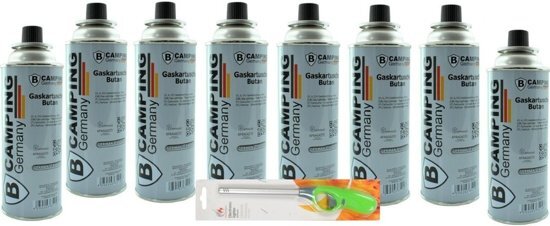 Ben Tools 8x Onkruidverdelging gasfles butaan gas - 227 gr - gasbus navulling inclusief aansteker