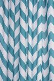 Merkloos Chevron douchegordijn - aqua/wit - hygiëne 'N' Clean - textiel