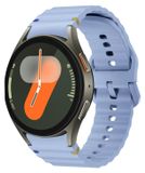 Wigento Samsung Galaxy Watch 7 44 / 40mm Siliconen horlogeband met golvend patroon, lichtblauw