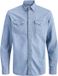 JACK&JONES Chemise Homme Manches longues Uni Fermeture boutonnée Col kent Aspect denim