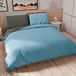 PETTI Artigiani Italiani - Beddengoedset voor eenpersoonsbed, 150 x 200 cm (1 kussensloop 50 x 80 cm inbegrepen), zachte microvezel, effen, lichtblauw, donkergrijs