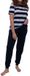 Ammann Dames pyjama Night & Home blauw gestreept korte mouw 100% Katoen XXL