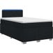 Maison Exclusive Lit à lattes avec sommier intégré, matelas et éclairage LED noir, dimensions 120 x 190 cm, revêtement en tissu