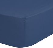 Good Morning Hoeslaken Effen Kleur - 1 Persoons 90x200 cm - Denim - 100% Katoen Jersey