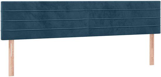VidaXL Hoofdeind & Voeteind Donkerblauw Polyester/Hout 2000 mm x 50 mm x 780-880 mm