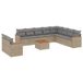 vidaXL 11-delige Tuinset met Kussens, Poly Rattan, Beige