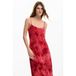 Desigual robe mi-longue à fleurs rouge