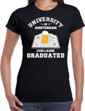 Bellatio Decorations Carnaval T-shirt Zwart University of Amsterdam voor Dames - Amsterdams Geslaagd / Afstudeer Cadeau Verkleed Shirt M