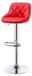 Tabouret de bar - Tabouret de bar pivotant réglable - Similicuir rouge - Assise rembourrée - Pivotant à 360° - Repose-pieds - Acier chromé