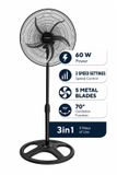 Kumtel - Staande Ventilator - Zwart - 60 W - 50 x 50 x 132 cm
