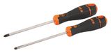 Bahco Jeu de tournevis BahcoFit | manche en caoutchouc | fente | Phillips - 2 pièces - B219.012