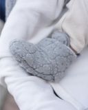 Lodger Babyslofjes blijven zitten Grijs - Klittenband - Fleece - 3-6 maanden