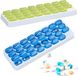 Relaxdays pillendoos, set van 2, voor 31 dagen, BPA-vrij kunststof, groot medicijndoosje, medicatiedoos, groen/blauw
