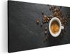 Artaza Canvas Schilderij Kopje Koffie Met Koffiebonen - 100x50 - Foto Op Canvas