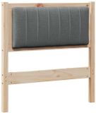 vidaXL - Gestoffeerd hoofdbord - Bruin - 80 cm - Massief grenenhout