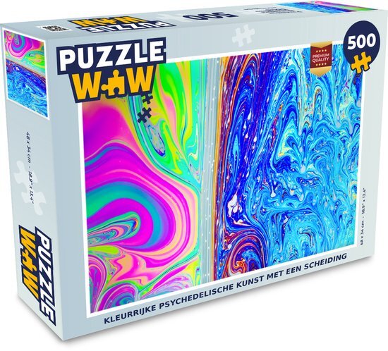 MuchoWow Puzzel Vormen - Kleur - Kunst - Psychedelisch - Legpuzzel - Puzzel 500 stukjes - Sinterklaas cadeautjes - Sinterklaas voor grote kinderen