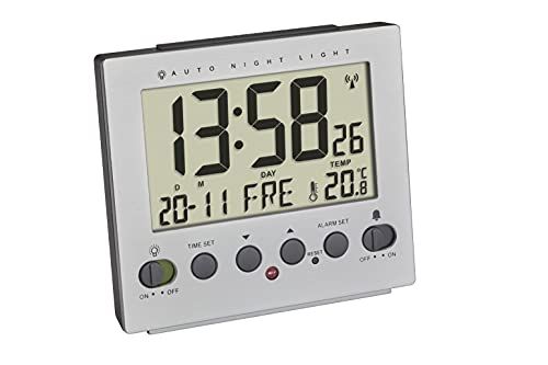 TFA Digitale wekker 60.2561.55 - Automatische nachtverlichting - Aluminium look