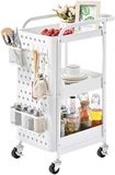 PromoHome Mobiel Opbergkarretje met 3 Laagjes - Verrijdbare Organizer voor Keuken en Kantoor