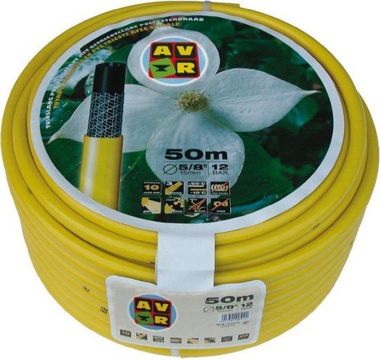 Talen Tools - Gele Tuinslang - 1/2 - 50 m - Getricoteerd High Twist Resistant