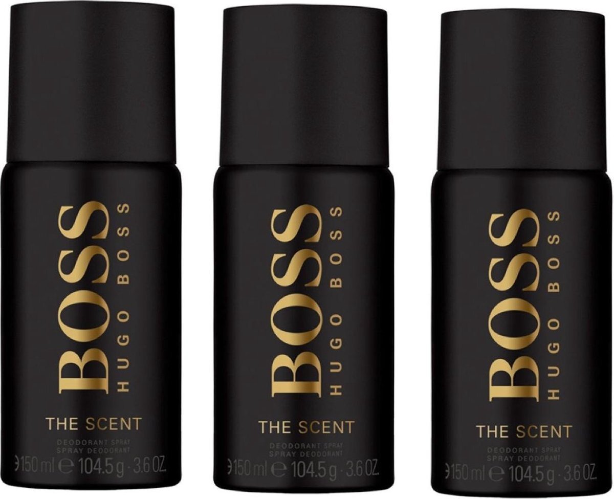 Hugo Boss 3x Deodorant spray The Scent for men - Bundelvoordeel