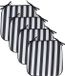 Pro Garden Stoelkussen Anna - 4x - binnen/buiten - zwart/wit - 39 x 39 x 3 cm - polyester
