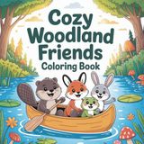 Cozy Woodland Friends Coloring Book: 50+ Cute Forest Animals and Adorable Woodland Creatures in Peaceful Nature Scenes — Featuring Foxes, Bunnies, ... Coloring Book for Kids, Teens and Adults