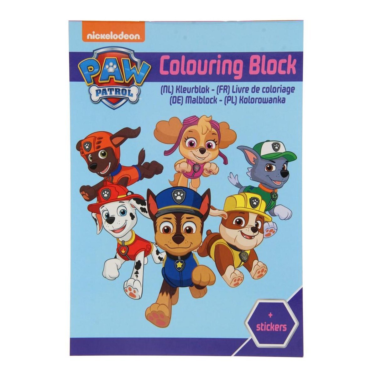 PAW Patrol Kleurboek met stickers - kleurblok met stickervel