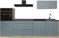 Vicco Complete keukeneenheid R-Line, Blauw-grijs/Goudkleurig Eiken, 280 cm zonder werkblad