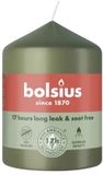 Bolsius Stompkaars Fresh Olive Ø58 x 80 mm – 17 Branduren – 6 Stuks – Olijfgroene Sfeerkaarsen