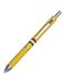 QUADRA design pen 4 functies schacht van rubber metaal geel