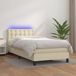 Maison Exclusive - Lit boxspring avec matelas et éclairage LED, couleur crème, 90 x 190 cm, similicuir