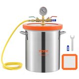 VEVOR Vacuümkamer 3 gal 11,4 l container voor vacuümpomp deksel gehard glas ontgassing kamer 304 roestvrij staal vacuümcontainer voor houtstabilisatie ontgazer hars siliconen