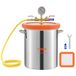 VEVOR Vacuümkamer 3 gal 11,4 l container voor vacuümpomp deksel gehard glas ontgassing kamer 304 roestvrij staal vacuümcontainer voor houtstabilisatie ontgazer hars siliconen