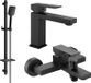 Mexen Uno DQ62 set de bain, noir - 71403DQ62-70