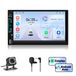 autoradio 2-DIN avec Carplay, écran 7 pouces, Android Auto sans fil, microphone, Bluetooth, caméra, universel, écran tactile IPS