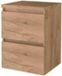 Basic Line Start 46 Badkamermeubelset - 50 x 46 cm - Greeploos - 2 Lades - Wastafelblad - Whisky Oak