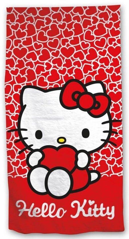 4KidsOnly Hello Kitty strandlaken rood katoen 70 x 140 cm