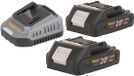 Procraft Starter Pack C20/2 chargeur 20 V 2 A + 2x 20/2A batterie 2,0 Ah