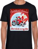 Bellatio Decorations Shoppartners Bv Fout Kerstshirt / t-shirt - Christmas dreams hot chicks on my bike - motorliefhebber / motorrijder / motor fan zwart voor heren - kerstkleding / kerst outfit XXL