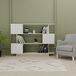 Homemania Boekenkast met planken, deuren, kantoor, woonkamer, wit, van hout, 150 x 23,8 x 113,2 cm, spaanplaat melamine
